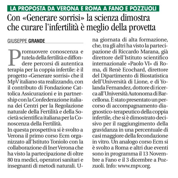 Scopri di più sull'articolo Con “Generare sorrisi” la scienza dimostra che curare l’infertilità è meglio della provetta